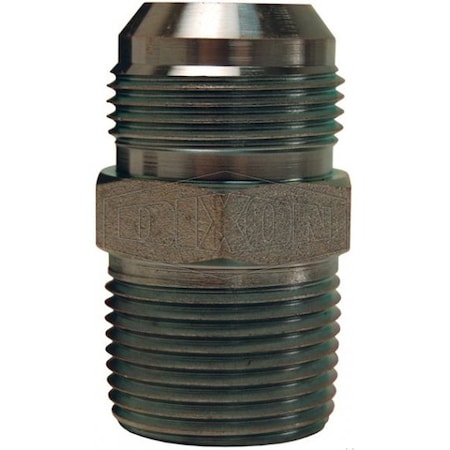 Dixon Hydraulic Adapter, 1-5/8-12 x 1-1/4-11-1/2 Nominal, 37Deg Male JIC Flare x Male NPTF, Steel, Domestic 2404-20-20